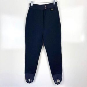 Vintage 80's Edelweiss High Waist Stirrup Ski Pants Black Women's Size 8